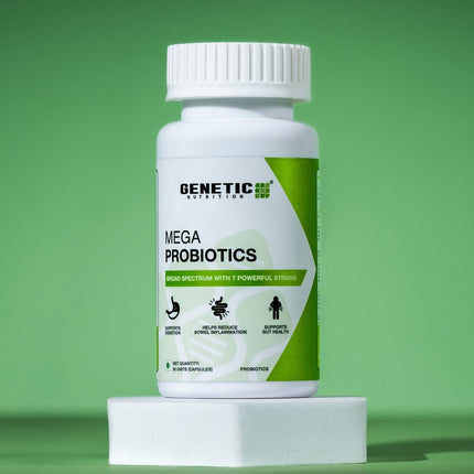 Mega Probiotics | 7 Strains Of Probiotics With 25 Billion CFUs - 30Caps - Genetic Nutrition